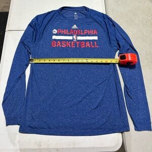 NWOT Philadelphia 76ers Basketball TeamIssue Long Sleeve Shirt Adidas Men Size S